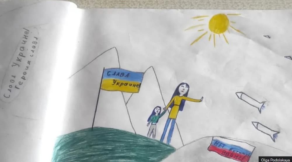 Dcéra nakreslila antivojnovú kresbu, otca väznili. Obaja ušli z Ruska
