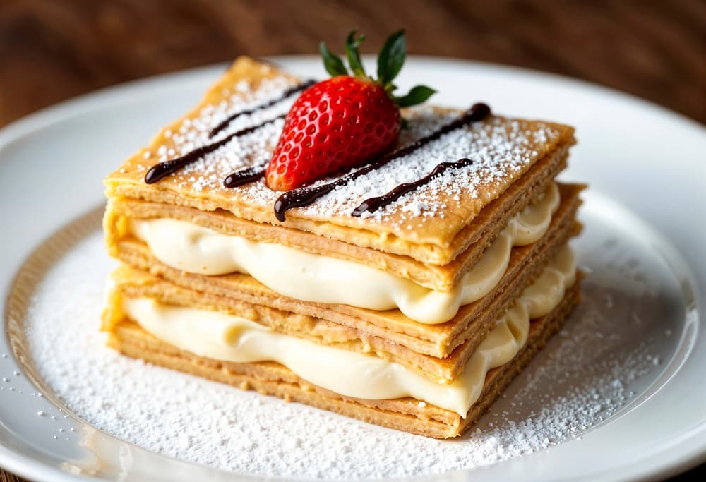 Čo upiecť z lístkového cesta - mille-feuille. Foto - AI/freepik