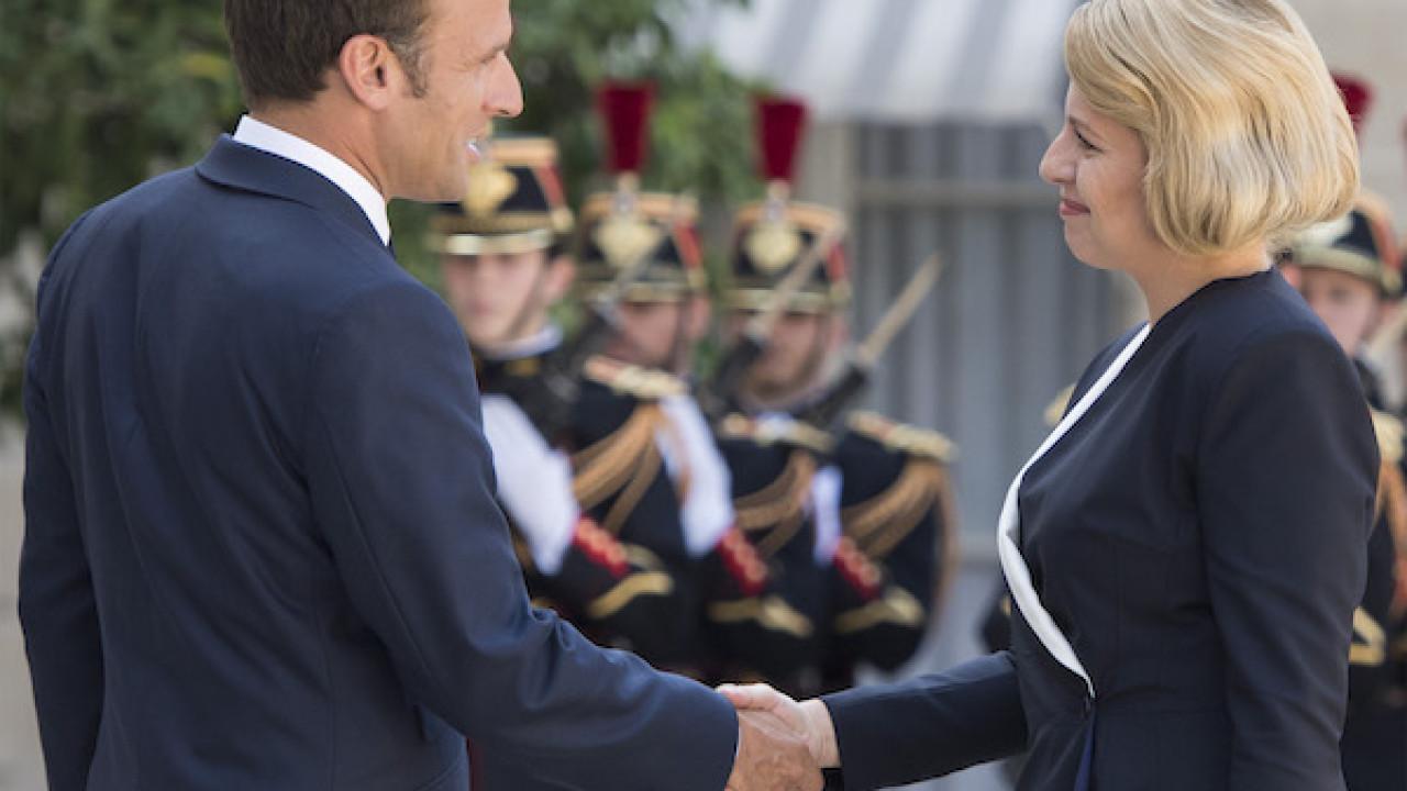 Zuzana Čaputová a Emmanuel Macron