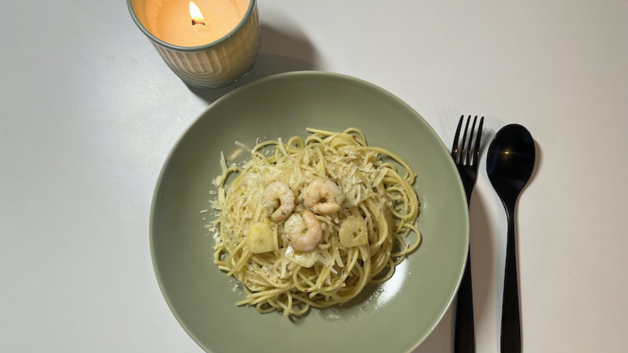 Aglio olio špagety s krevetami: Hlavná fotka 3