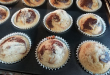 Dvojfarebné muffiny