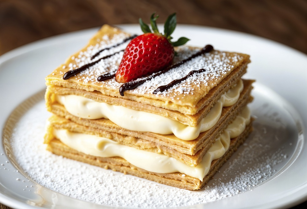 Čo upiecť z lístkového cesta - mille-feuille.  Foto - AI/freepik